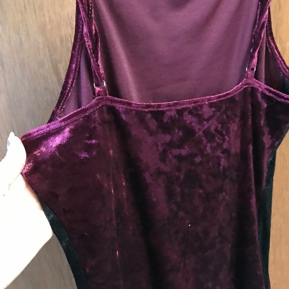 Vintage Wine Velvet Bodycon Dress small - Picture 4 of 4